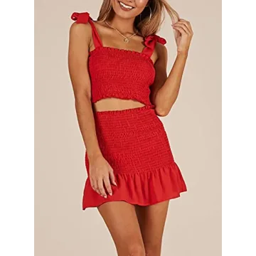 Chic Bohemian Bow Tie Two Piece Outfit for Women