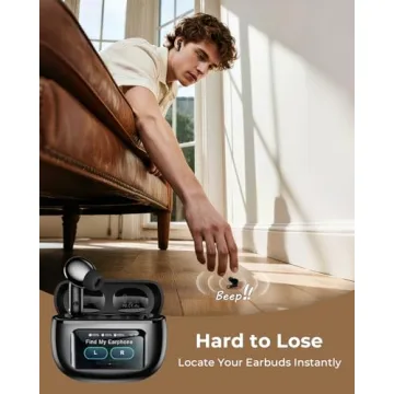 Wireless Earbuds with Smart Touchscreen and 40H Playtime