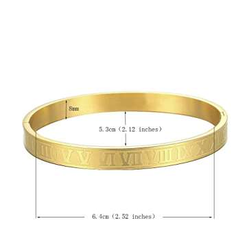 AIKESIWAI Roman Numeral Series Glossy Bracelet for All Occasions