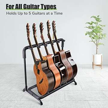 AW 5 Guitar Stand Multiple Guitars Rack Foldable Guitar Holder floor multiple for Band Stage Electri...