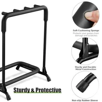 AW 5 Guitar Stand Multiple Guitars Rack Foldable Guitar Holder floor multiple for Band Stage Electric Bass Acoustic Guitar