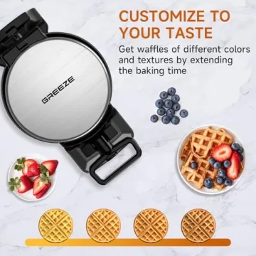Double Belgian Waffle Maker 180°Flip with Nonstick Plates