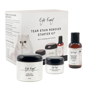 Eye Envy Cat Tear Stain Remover Starter Kit | Effective 2-Step System | Lasts 30-45 Days | Solution,...