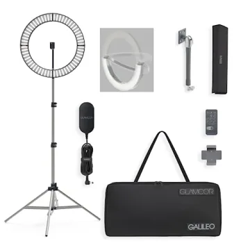GLAMCOR Galileo Pro Kit: Foldable Ring Light with Stand - Portable Ring Light for Phone Content Crea...