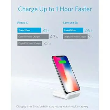 Anker Wireless Charger, PowerWave 7.5 Stand with Internal Cooling Fan, 7.5W for iPhone 11, 11 Pro, 11 Pro Max, Xs Max, XR, XS, X, 8, 8 Plus, 10W for Galaxy S10 S9, Note 10 (with Quick Charge Adapter)