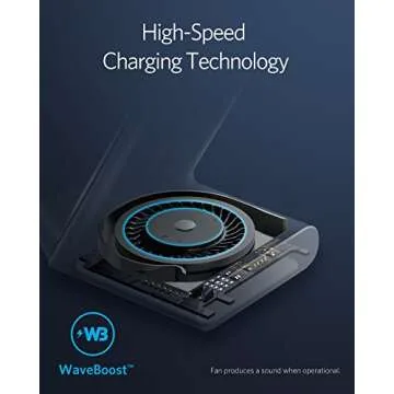 Anker Wireless Charger, PowerWave 7.5 Stand with Internal Cooling Fan, 7.5W for iPhone 11, 11 Pro, 11 Pro Max, Xs Max, XR, XS, X, 8, 8 Plus, 10W for Galaxy S10 S9, Note 10 (with Quick Charge Adapter)