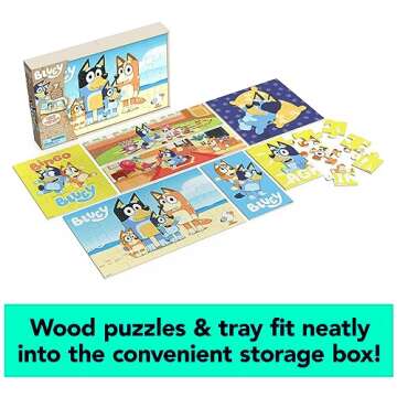 Spin Master Bluey Puzzles 7-Pack for Preschoolers - Fun & Learning