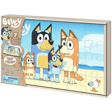 Spin Master Bluey Puzzles 7-Pack for Preschoolers - Fun & Learning