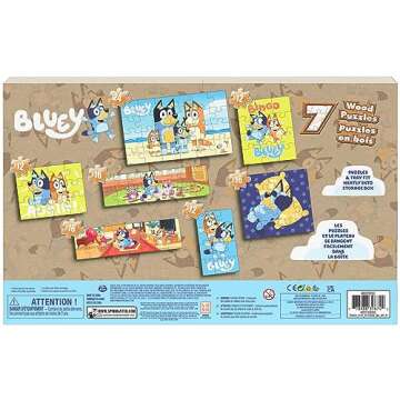 Spin Master Bluey Puzzles 7-Pack for Preschoolers - Fun & Learning