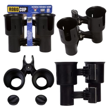 ROBOCUP: Updated Black Portable Cup Holder for All Outdoor Activities