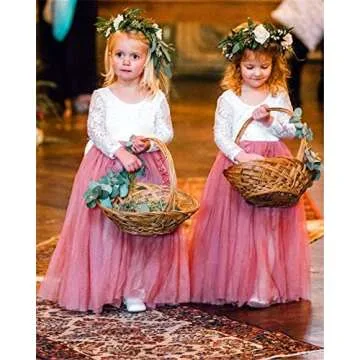 Dusty Rose Toddler Flower Girl Straight Tulle Dress