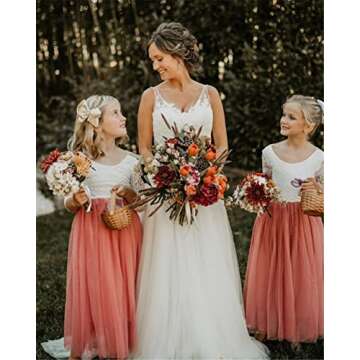 Dusty Rose Toddler Flower Girl Straight Tulle Dress