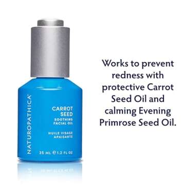 Naturopathica Carrot Seed Soothing Facial Oil, Rejuvenating Face Oil to Help Prevent Redness & Prote...
