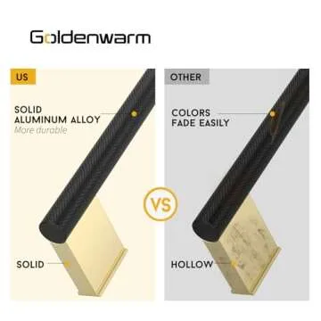goldenwarm 5 Inch Black and Gold Cabinet Handles