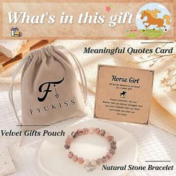 FYUKISS Horse Gifts for Girls, Horse Stuff, Horse Jewelry Bracelet Ages 8-12 10-12