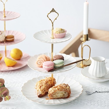 Sweejar 3 Tier Ceramic Cake Stand for Elegant Events