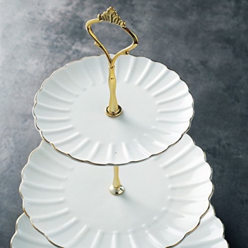 Sweejar 3 Tier Ceramic Cake Stand for Elegant Events