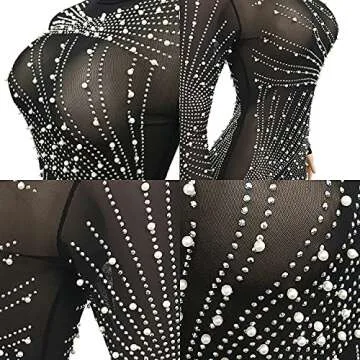 Ranfare Rhinestone Bodycon Dress for Women