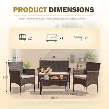 Stylish Homall 4-Piece Patio Furniture Set for Every Outdoor Occasion