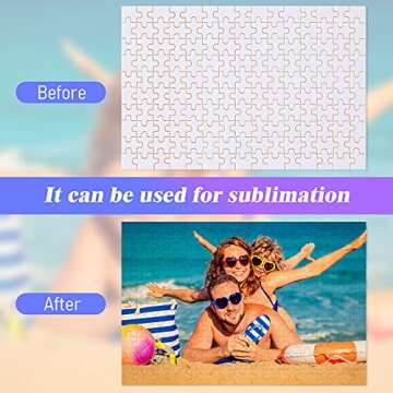 15 Sets Blank Sublimation Puzzle Jigsaw 150 Pieces 4 x 6 Inch Heat Press Transfer Crafts Puzzle DIY Custom Puzzle Blank White Make Your Own Jigsaw Puzzle for Arts and Crafts Projects Supplies
