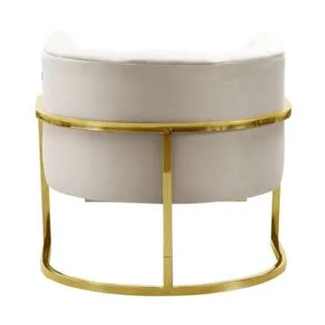 Stylish TOV Magnolia Collection Accent Chair in Cream & Gold