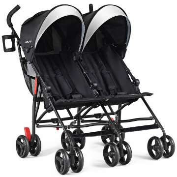 BABY JOY Double Light-Weight Stroller with Travel Design