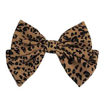 Handmade Leopard Bow Hair Clips Set, Vintage Romantic Korean Style Flower Hair Accessories for Women...