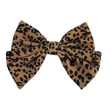 Handmade Leopard Bow Hair Clips Set, Vintage Romantic Korean Style Flower Hair Accessories for Women...