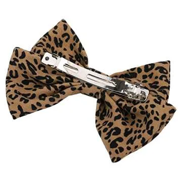 Handmade Leopard Bow Hair Clips Set, Vintage Romantic Korean Style Flower Hair Accessories for Women Girls,Wedding Party Decorative Crocodile Hairpins Headpiece Valentine's Birthday Mother’s Day Gift