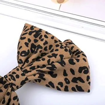 Handmade Leopard Bow Hair Clips Set, Vintage Romantic Korean Style Flower Hair Accessories for Women Girls,Wedding Party Decorative Crocodile Hairpins Headpiece Valentine's Birthday Mother’s Day Gift