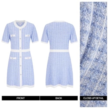 URBAN REVIVO Women's Trendy Tweed Sweater Dress - X-Small