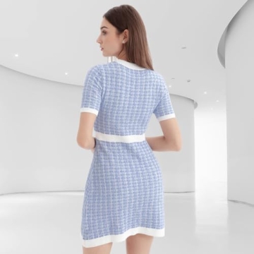 URBAN REVIVO Women's Trendy Tweed Sweater Dress - X-Small