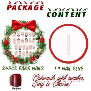 Beautiful BABALAL French Tip Press on Nails for Holidays