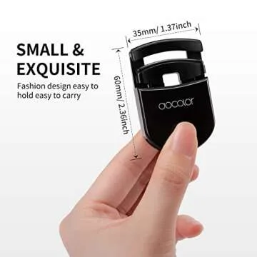 Docolor Eyelash Curler Portable Lash Curler with 1 Silicone Refill Pads Mini Eye Lashes Curlers Professional Travel Makeup Tools for All Eye Shapes