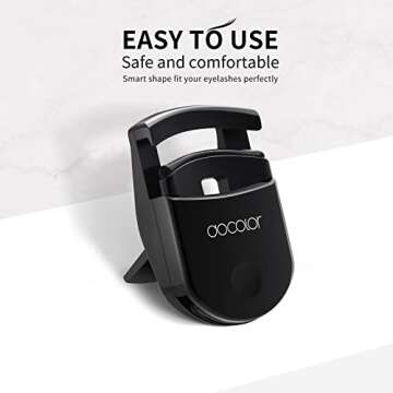 Docolor Eyelash Curler Portable Lash Curler with 1 Silicone Refill Pads Mini Eye Lashes Curlers Professional Travel Makeup Tools for All Eye Shapes