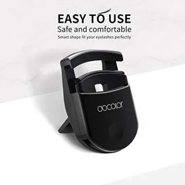 Docolor Eyelash Curler Portable Lash Curler with 1 Silicone Refill Pads Mini Eye Lashes Curlers Professional Travel Makeup Tools for All Eye Shapes