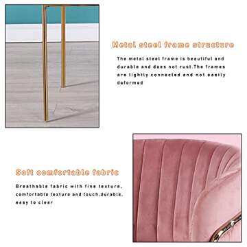 SJIALEN Velvet Dining Chair,for Living Room Bedroom Balcony Lounge Chair Modern Simplicity Golden Legs Reception Chair 1 Pcs Kitchen Chair (Color : Blue)