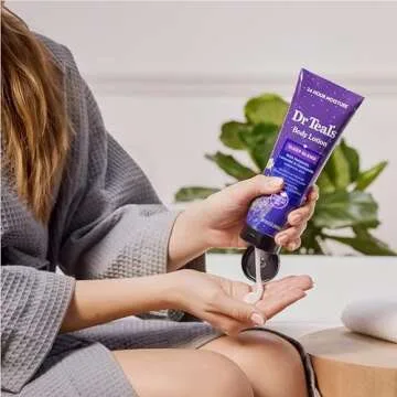 Dr Teal's Sleep Body Lotion, 24-Hour Moisture, with Melatonin, Lavender & Chamomile Essential Oils, 8 fl oz (Pack of 3)(Packaging May Vary)