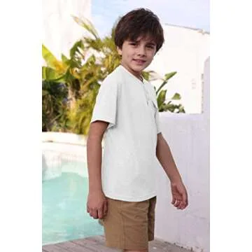 Kindenergy Boys Summer Henley Shirt with Pocket