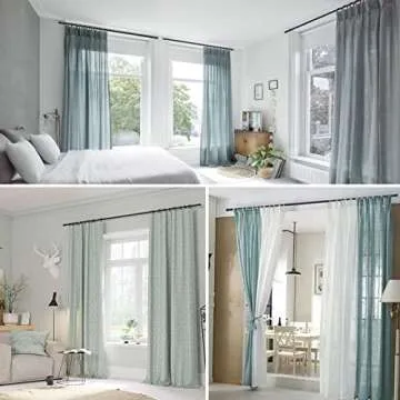 Black Curtain Rods for Windows 66 to 132”- 1 Inch Heavy Duty Blackout Curtain Rod Set,Adjustable Farmhouse Drapery Rods with Brackets for Home & Outdoor