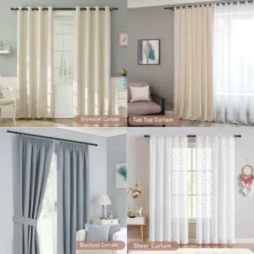 Black Curtain Rods for Windows 66 to 132”- 1 Inch Heavy Duty Blackout Curtain Rod Set,Adjustable Farmhouse Drapery Rods with Brackets for Home & Outdoor