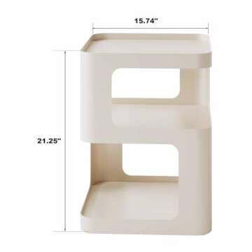 XIV Side Table, Small End Table, Modern Nightstand, Accent Bedside Table, 3 Tier Night Stands, Metal...