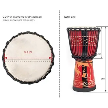 Aklot Djembe Drum - Hand-Carved Mahogany & Goatskin
