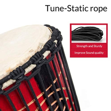 Aklot Djembe Drum - Hand-Carved Mahogany & Goatskin