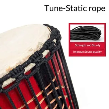 Aklot Djembe Drum - Hand-Carved Mahogany & Goatskin