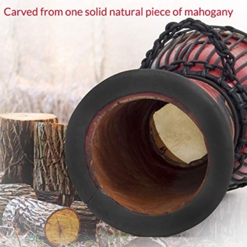 Aklot Djembe Drum - Hand-Carved Mahogany & Goatskin