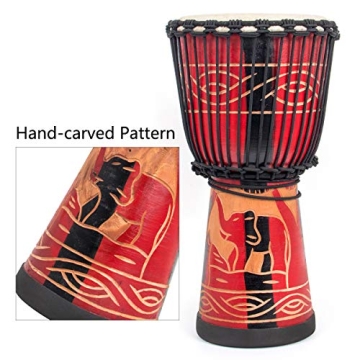 Aklot Djembe Drum - Hand-Carved Mahogany & Goatskin