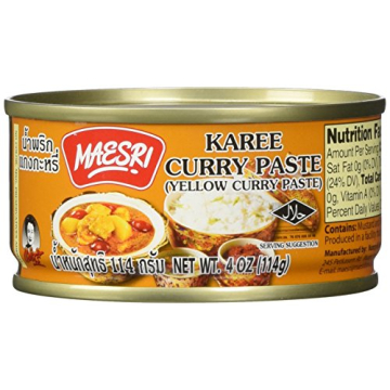 Maesri Thai Yellow Curry Paste - Authentic Flavor, Easy to Use, 4 Oz