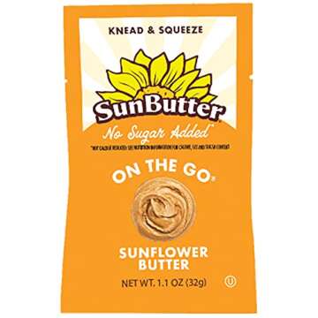 SunButter® Sunflower Seed Butter No Sugar Added (1.1 oz Pouches | Pack Of 30): Pure Blend of Roaste...