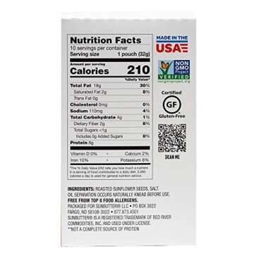 SunButter® Sunflower Seed Butter No Sugar Added (1.1 oz Pouches | Pack Of 30): Pure Blend of Roasted Sunflower Seeds & Less Salt, Gluten-Free, High-Protein, Vegan Delight for the Health-Conscious